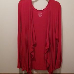 Red swing cotton cardigan